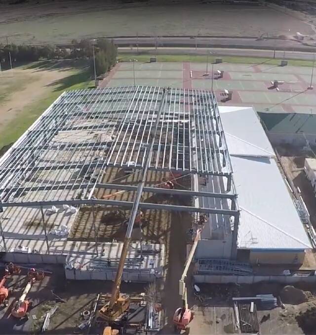 The Wagga Multi-Purpose Stadium under construction. Picture: Wagga City Council
