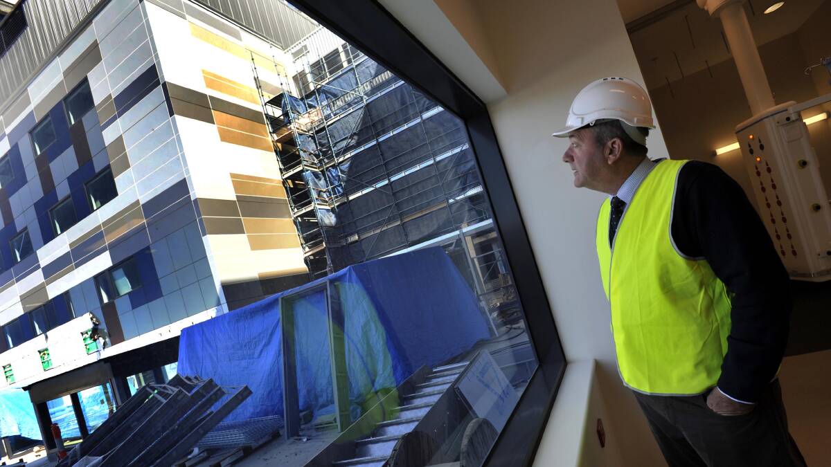 LEGACY: Daryl Maguire tours Wagga's hospital in 2015. The $282 million project was considered one of Mr Maguire's biggest achievements in his time as Wagga MP.