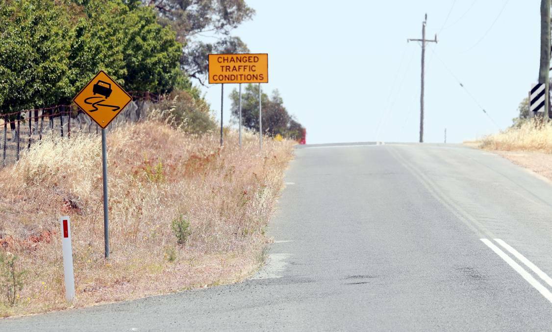 Dunns Road, south-west of Wagga, which has seen a delay to its $8.3 million safety upgrade from Wagga City Council and the federal government due to heavy rain.
