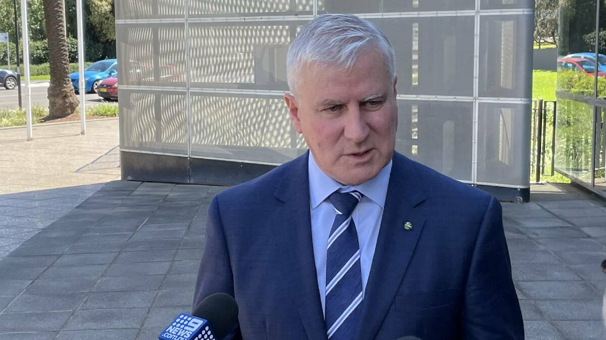 Riverina MP Michael McCormack in Wagga on Wednesday speaks about the Tourism Aviation Network Support program for half-price tourist flights. Picture: Rex Martinich