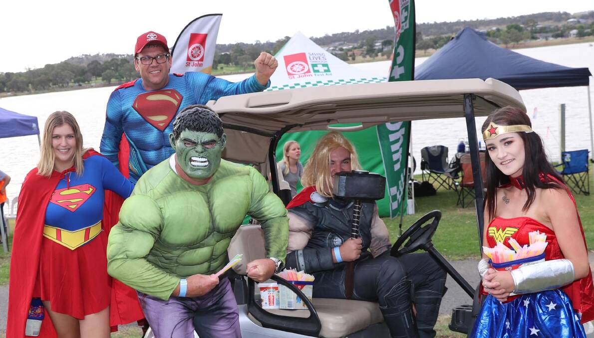 The Thomas Bros super-hero team at the 2018 Skyworks New Year's Eve event at Apex Park. The organiser for next year's event will be decided by Wagga City Council. 