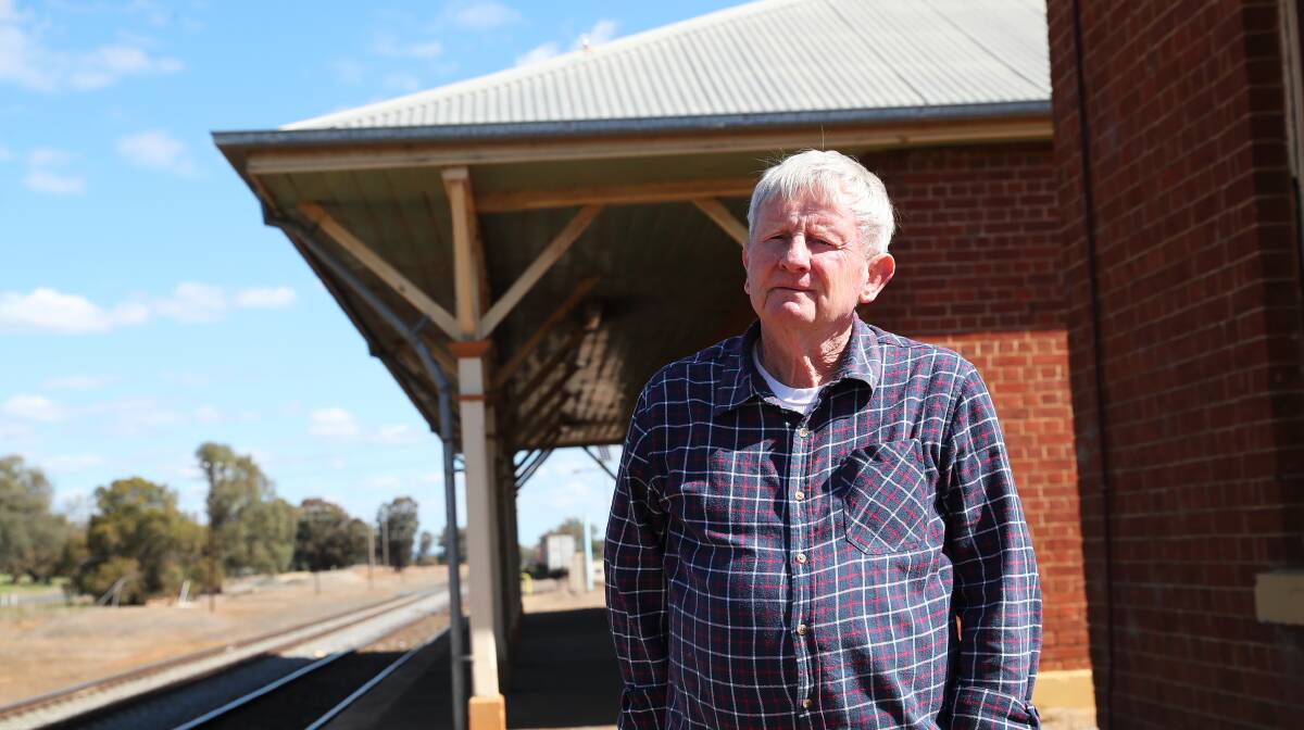 CONCERN: Wagga rail enthusiast Geoff Haddon at the heritage-listed Bomen Railway Station, which could be modified for the Inland Rail project. Picture: Emma Hillier.