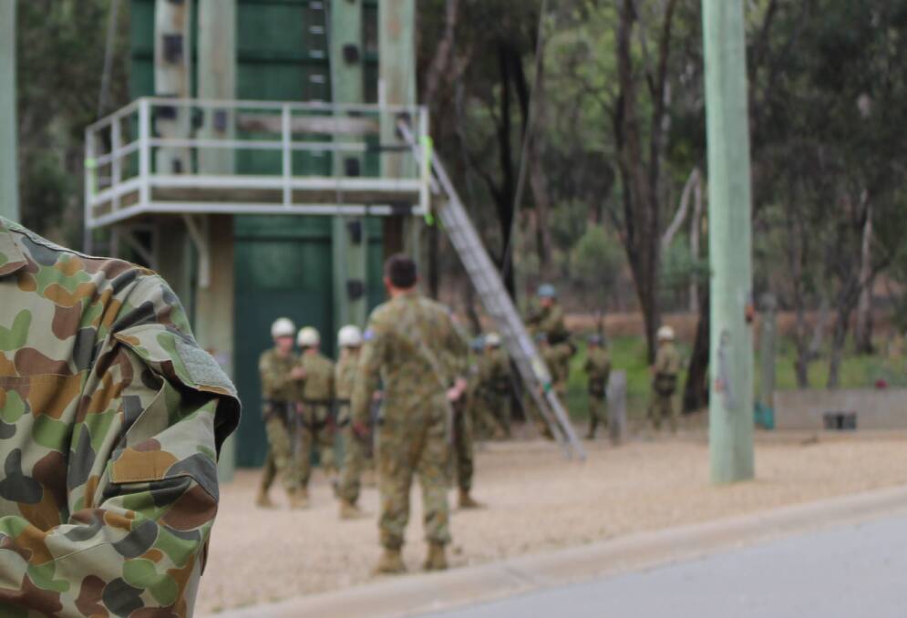 Part of the ropes and obstacle course at Kapooka Army Recruit Training Centre. A man is in a critical condition after a fall at the taining facility on Good Friday.