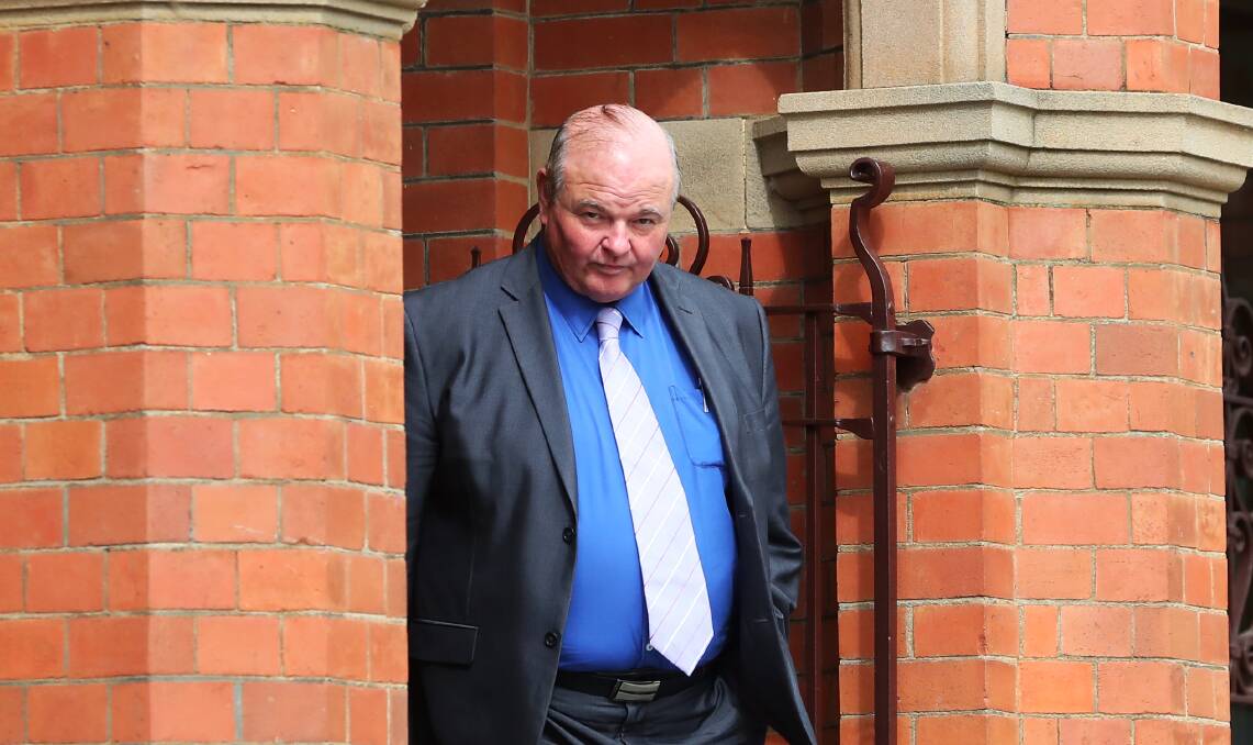 WITNESS: Former Wagga City Council general manager Alan Eldridge leaves court on Thursday after his fourth and final day giving evidence. Picture: Emma Hillier
