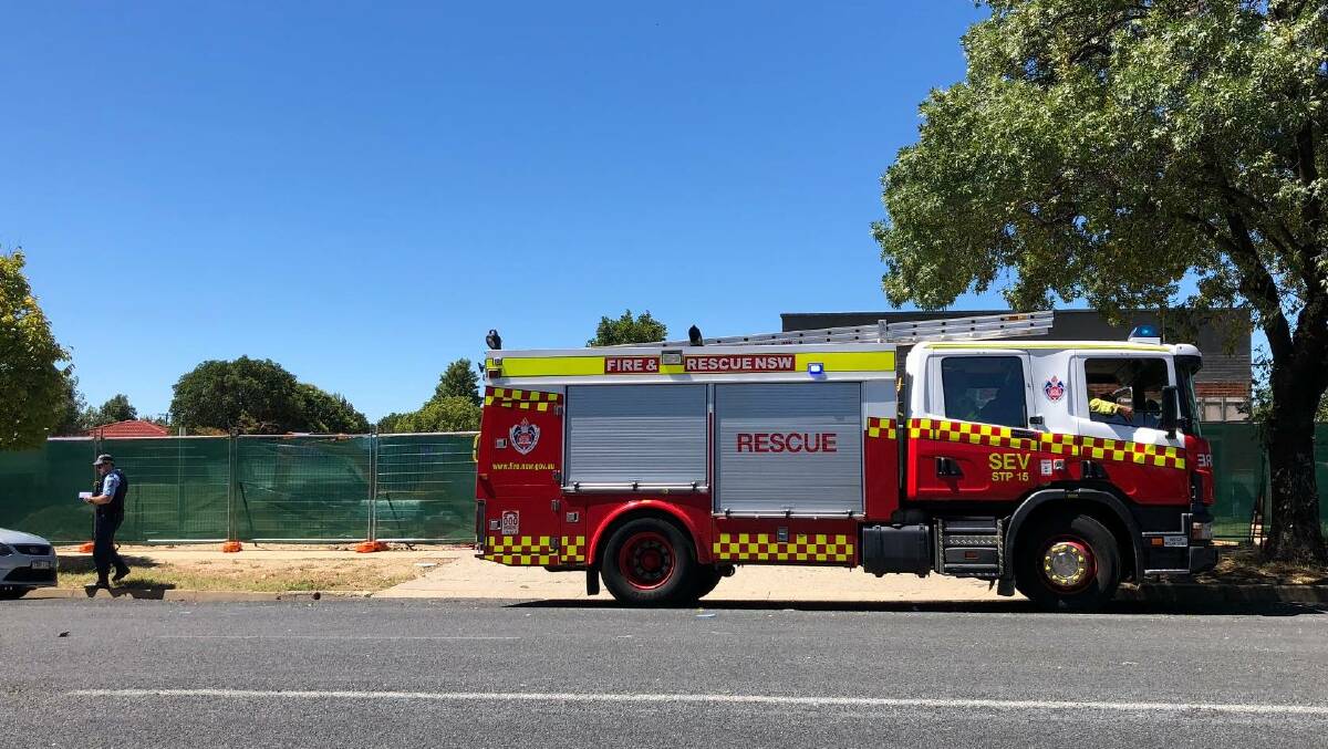 Emergency services respond to an explosion at a service station construction site on Docker Street in Wagga in 2018. The company behind the project has now been fined in the NSW District Court.