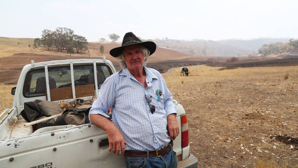 Oberne Creek farmer Stephen Taylor who lost fencing, livestock and most of his pasture during the Dunns Road Bushfire, would like to see the region's bushfire plans updated.