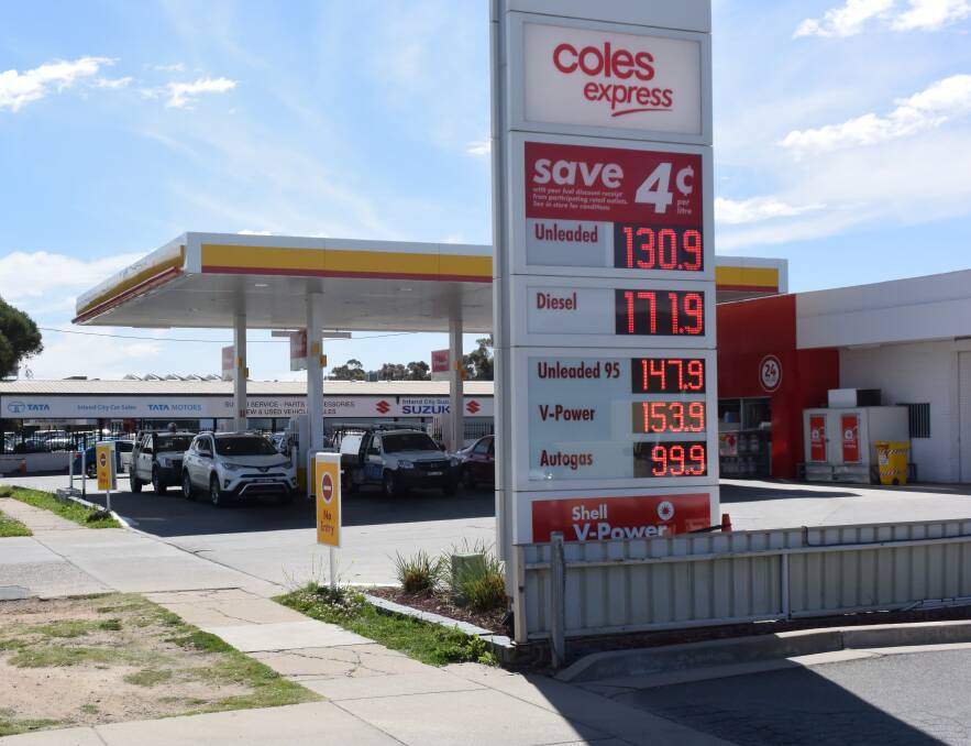 Wagga Coles Express service station on Edward Street, which dropped its unleaded petrol price by up to 28 cents per litre below its competitors on Friday.