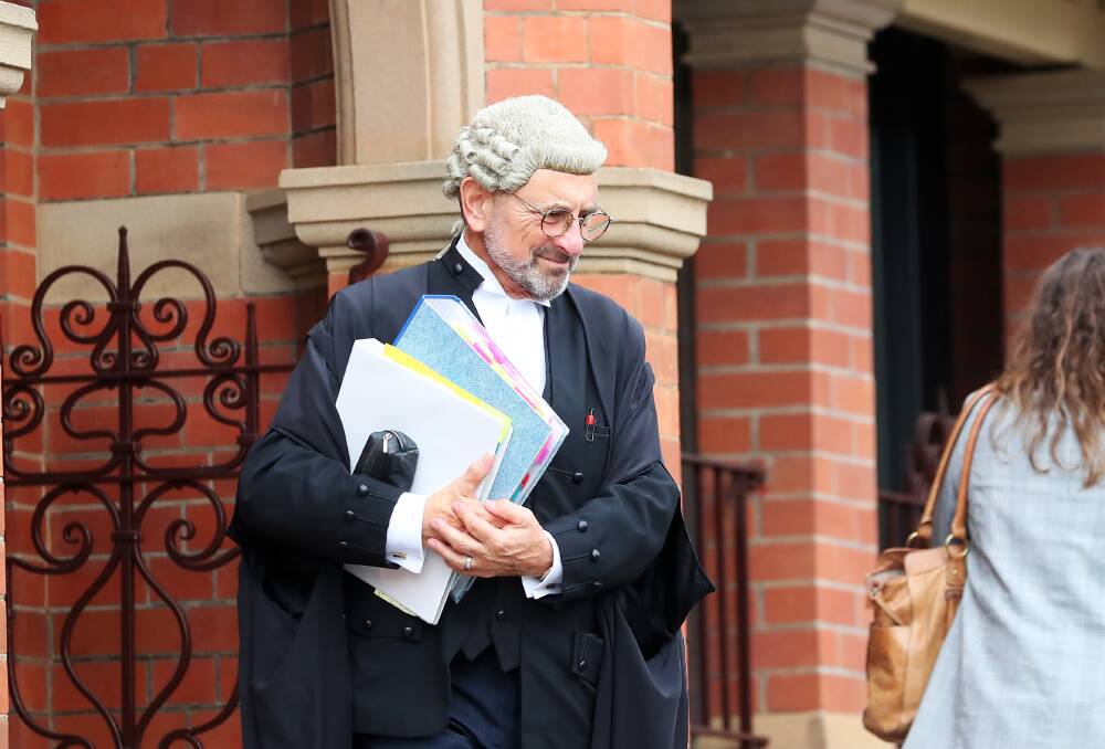 Wagga City Council's defence senior counsel Robert Goot leaves Wagga courthouse on Thursday after a Supreme Court hearing of former general manager Alan Eldridge's unfair dismissal lawsuit. Picture: Emma Hillier 