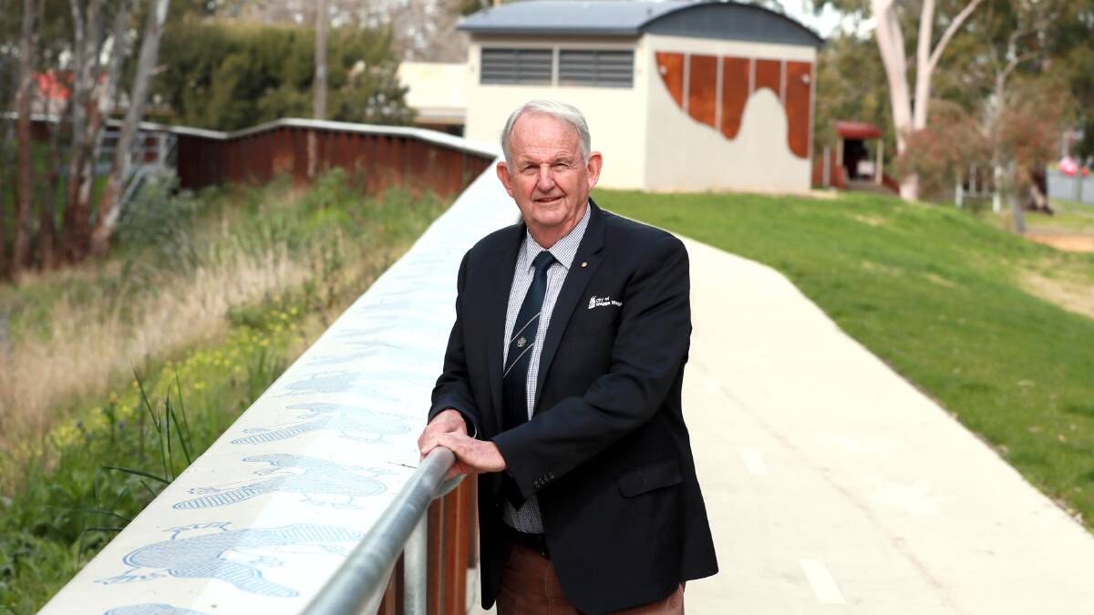 Wagga mayor Greg Conkey who will continue to lead the council for another three months until after the delayed council elections in December having previously announced his retirement in September.