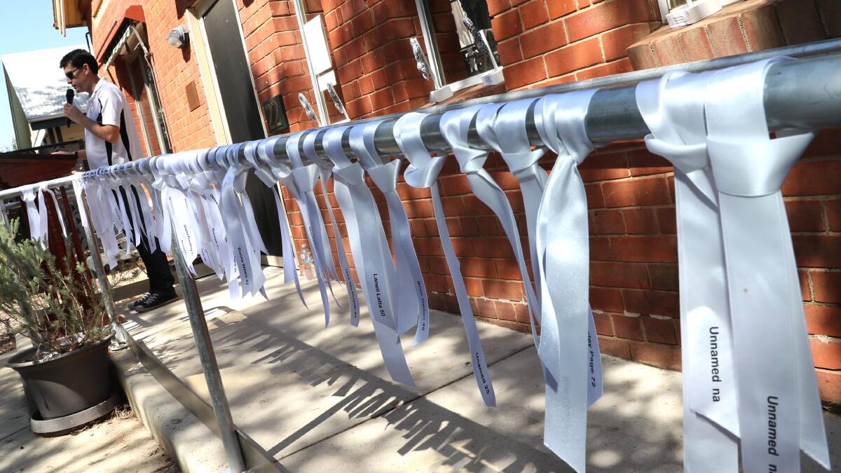 RISING RATES: Wagga marks White Ribbon Day in 2017 with ceremony to commemorate the 44 women who lost their lives to domestic violence. Rates of domestic assault in Wagga have continued to rise over the past five years