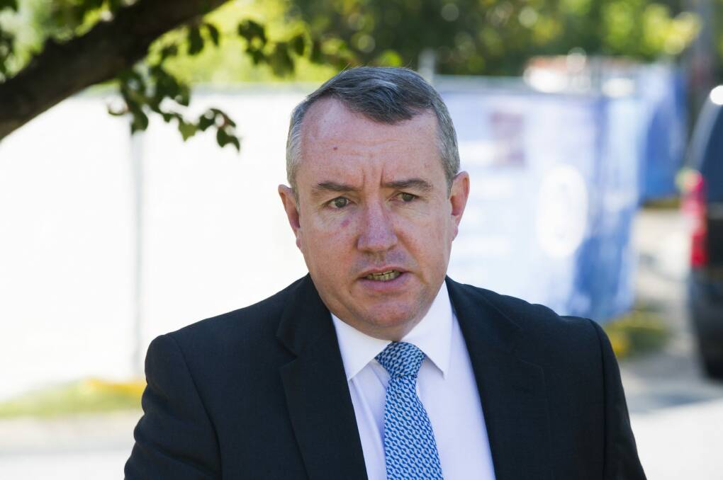 Department of Home Affairs Deputy Secretary Immigration and Settlement Services Andrew Kefford, who told a Senate estimates hearing that five visas associated with formwe Wagga MP Daryl Maguire had been cancelled. Photo: Rohan Thomson