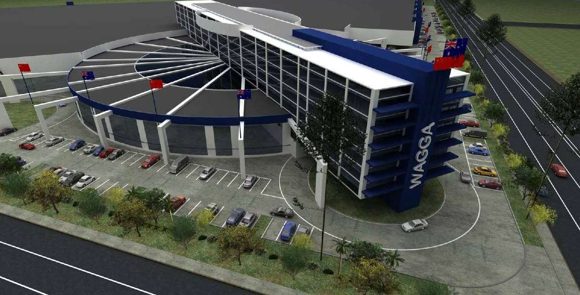 An artist's impression of the proposed $400 million Wagga international trade centre, which has been gaining attention at ICAC hearings.
