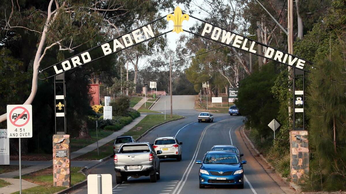 Wagga's Lord Baden Powell Drive, named after the founder of the Scouting movement who has been targeted by activists over alleged racism.