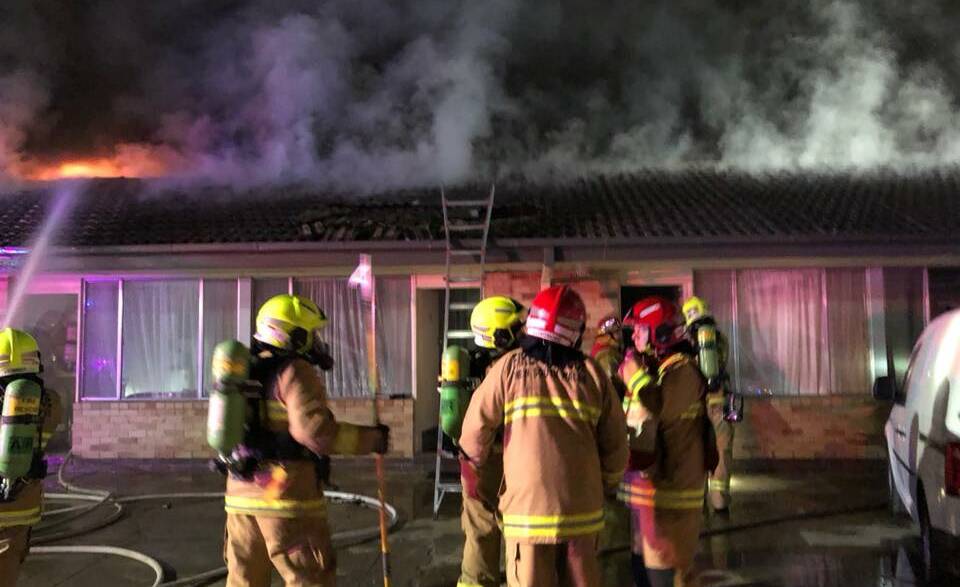Emergency crews on scene at the Allonville Motel on the Sturt Highway in May. The motel has applied for a developer application to restore the damaged units. Picture: Fire & Rescue NSW Station 472 Turvey Park/Facebook