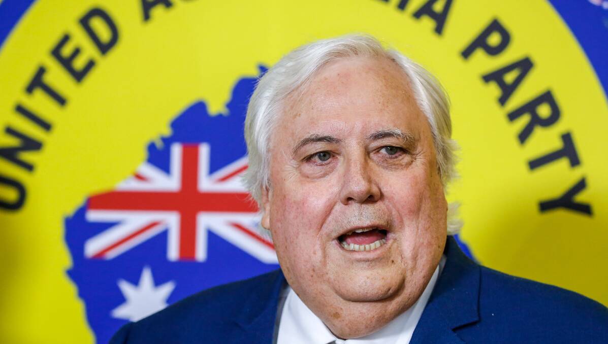 United Australia Party founder Clive Palmer, who will visit Wagga on Saturday as part of his federal election campaign. Picture: AAP/Michael Chambers