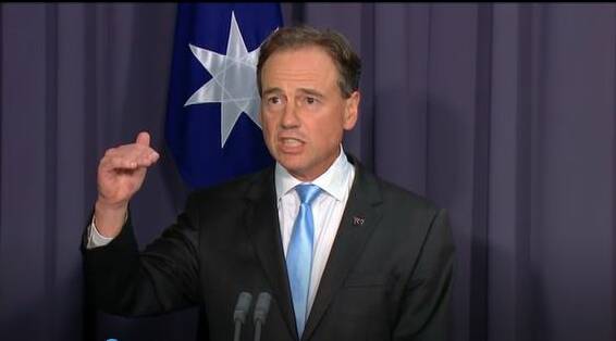 Federal Health Minister Greg Hunt provides an updated on delays to the COVID-19 vaccine rollout in parts of NSW on Thursday. Picture: Parliament House