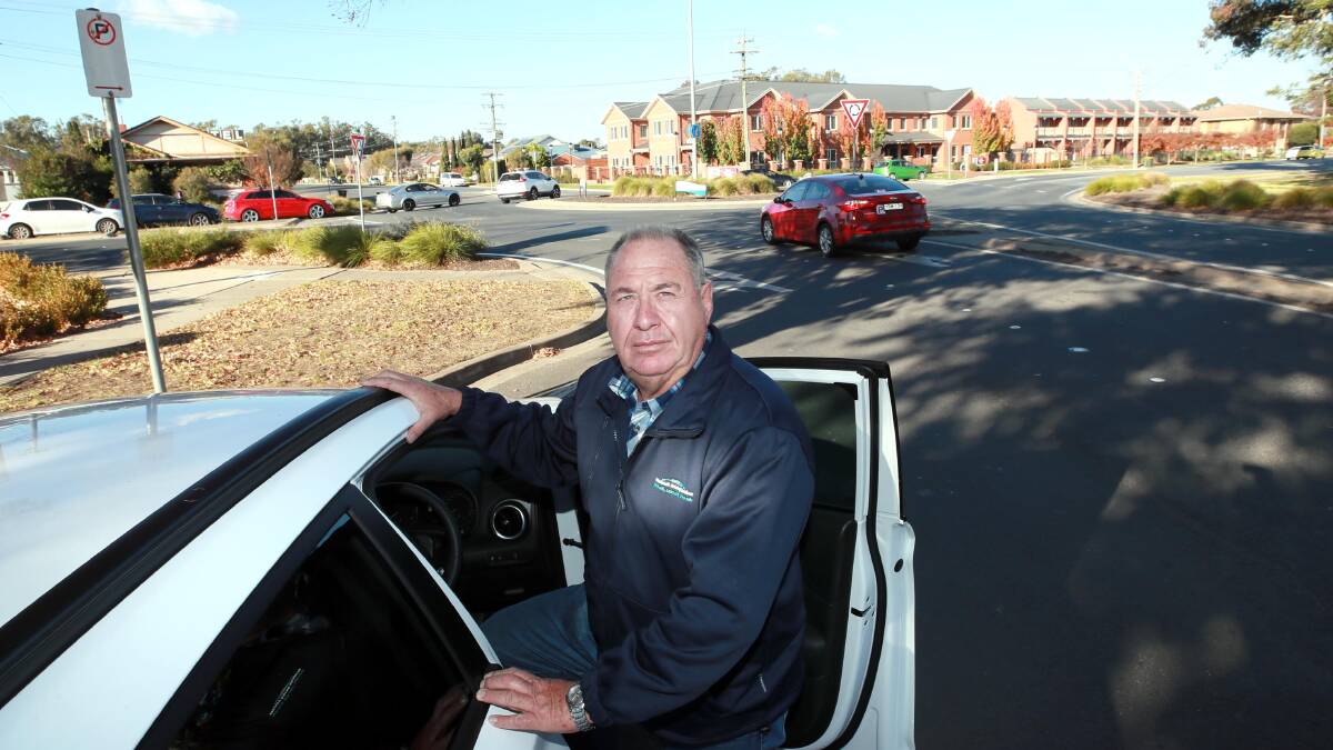 HOTSPOT: Roadcraft Driving Services' Paul Dawson at Tarcutta Street, where Wagga drivers received 125 fines from hidden speed cameras last month. Picture: Les Smith