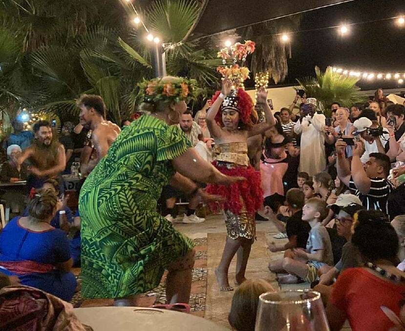 The crowd watches traditional Tongan and Maori dance performances at a fundraiser at the Palm and Pawn Hotel on Saturday. Picture: Contributed.
