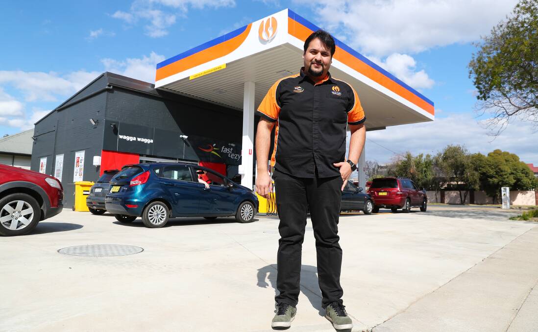 CHEAP PRICES: Westside Petroleum's state manager Shahzaib Khawaja outside the Wagga store on Docker Street. Picture: Emma Hillier