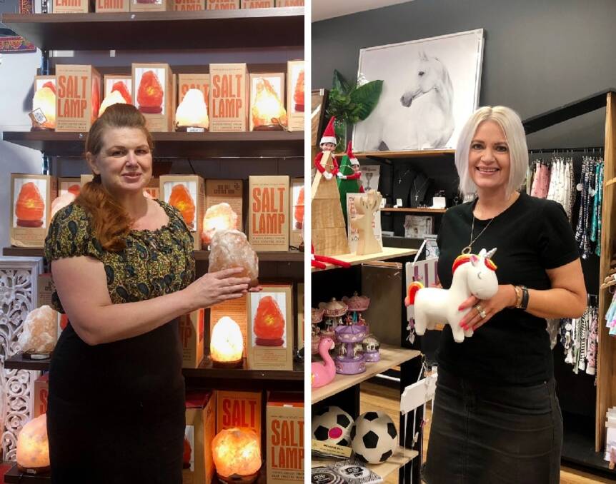 LOCAL GIFTS: ISHKA manager Rebekah Kirby and Cobbler rd manager Hayley Veitch encourage residents to shop locally for Christmas presents this year to ensure a strong Riverina economy. Picture: Toby Vue