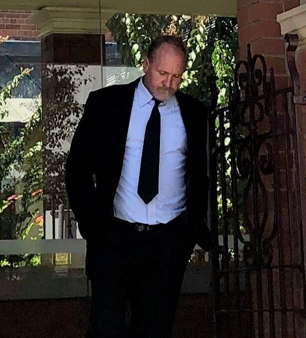 GUILTY OF ONE CHARGE: Lee Geppert, 47, of East Wagga walks out of Wagga Courthouse after the verdicts.