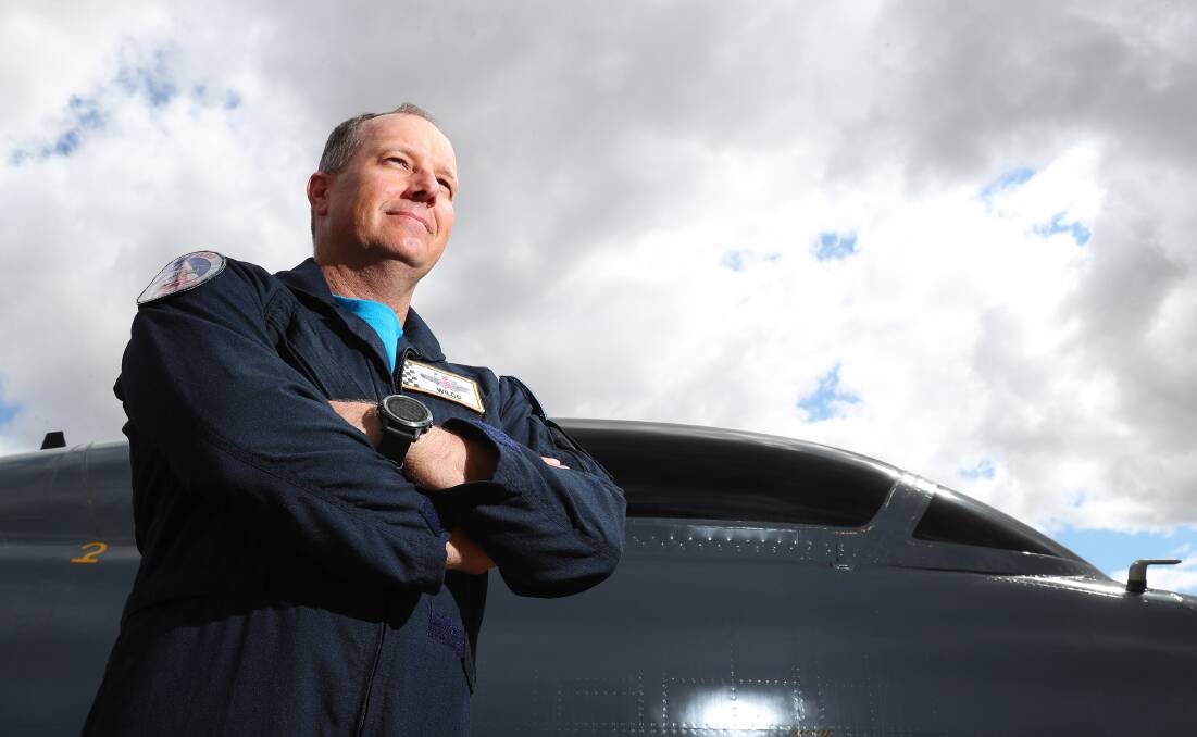 SPEEDSTER: Craig Wilcockson, who came second in a US air race in his first attempt, at RAAF Base Wagga where he works. Picture: Emma Hillier