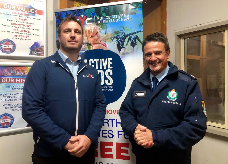 COLLABORATION: PCYC regional manager Brett Summerville (left) with Joe Cassar - NSW Police Assistant Commissioner for capability, performance and youth command - at Wagga PCYC on July 23. Picture: Toby Vue