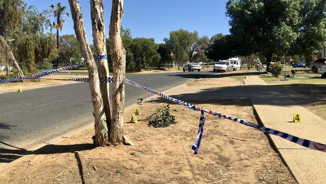 CRIME SCENE: Police on Raye Street, Tolland, where a 27-year-old man sustained serious head injuries during an assault on October 23. Picture: Toby Vue