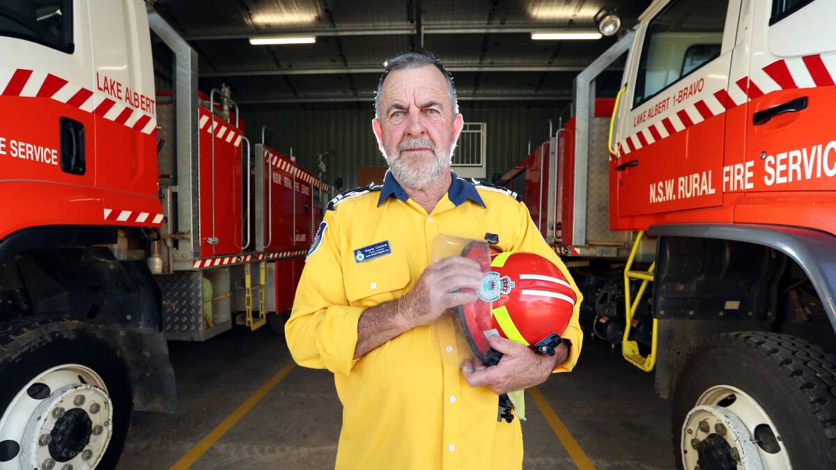 DECADES OF SERVICE: Wayne Connors, 67, is Senior Deputy Captain at Lake Albert Rural Fire Brigade and has served the community for 20 years. Picture: Les Smith