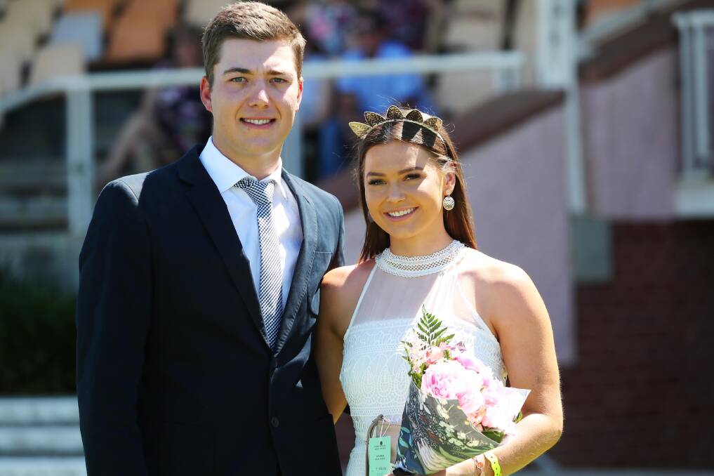 AMBASSADORS: Will Peterson, 21, and Hollee Bohr, 19, are the 2019 Gold Cup Faces of the Carnival. The announcements were made on Saturday at the Murrumbidgee Turf Club's Christmas Party Races. Picture: Emma Hillier