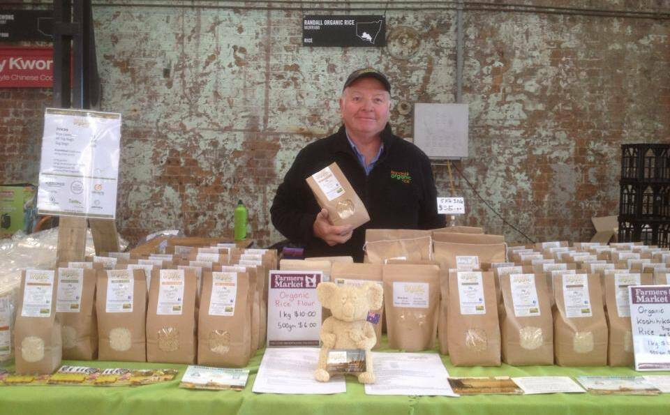 FLOURISHING: Peter Randall of Randall Organic Rice displays his products in 2017. Pictures: Randall Organic Rice