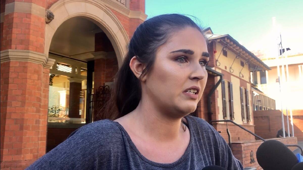 JUSTICE: Ashley Bailey, sister of the victim Luke Doyle, outside Wagga Courthouse on Monday. She says she wants people to remember him as a good person.