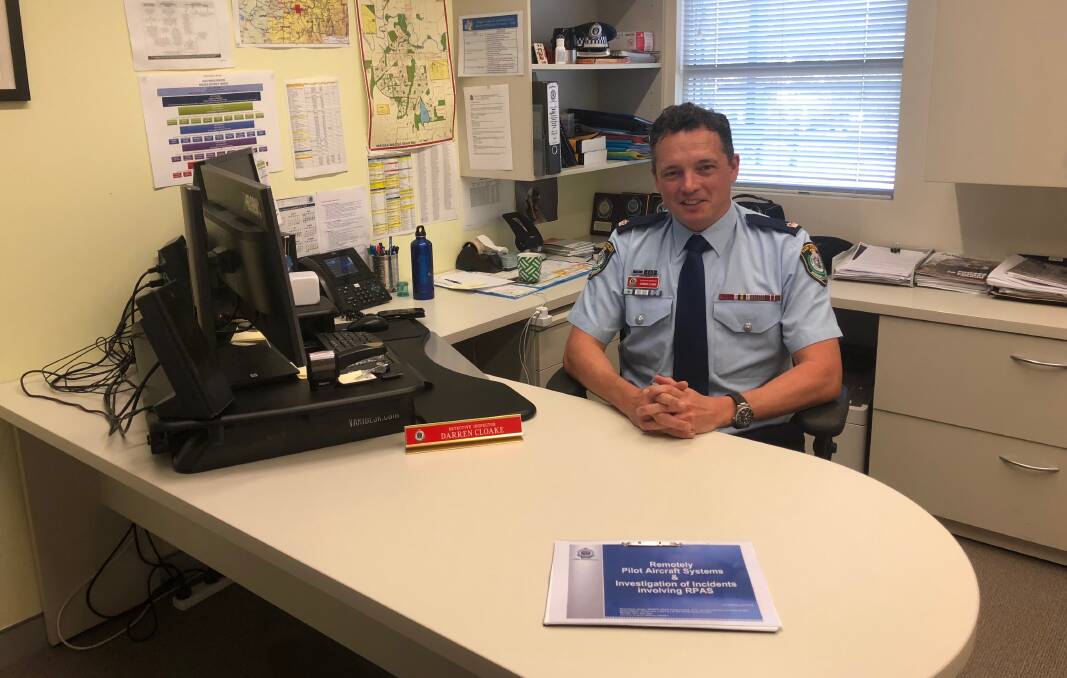 KEEPING WATCH: Wagga Police Detective Inspector Darren Cloake says the emergency of drones in rural areas is an emerging issue. Picture: Toby Vue