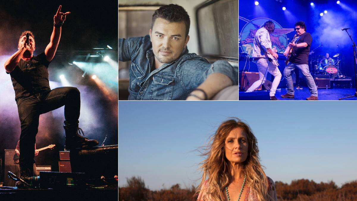 STAR POWER: Adam Brand, Travis Collins, Richard Clapton and Kasey Chambers were part of the lineup for the inaugural Murrumbidgee Muster Music in March 2019. The event has been cancelled. Pictures: Supplied 