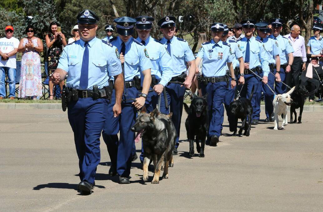 Police attestation parade in Goulburn. Picture: NSW Police Force