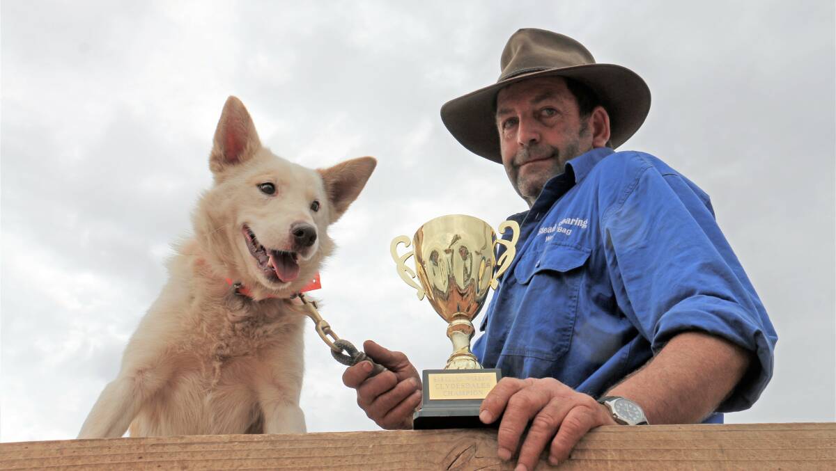 AHEAD OF THE PACK: Australian champion, Lui, with owner Tony Waters, from Euston, won the dog jump, clearing seven foot and two inches. Picture: Outcross Media