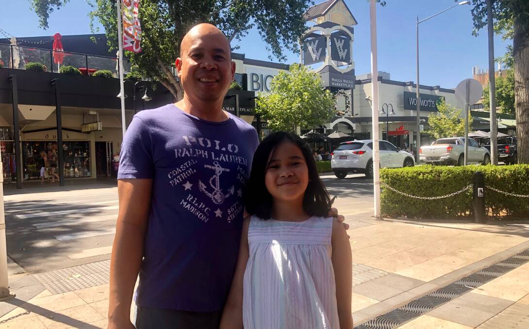 Fred Vinuya and his eight-year-old daughter Jodi began shopping about 8.30am.