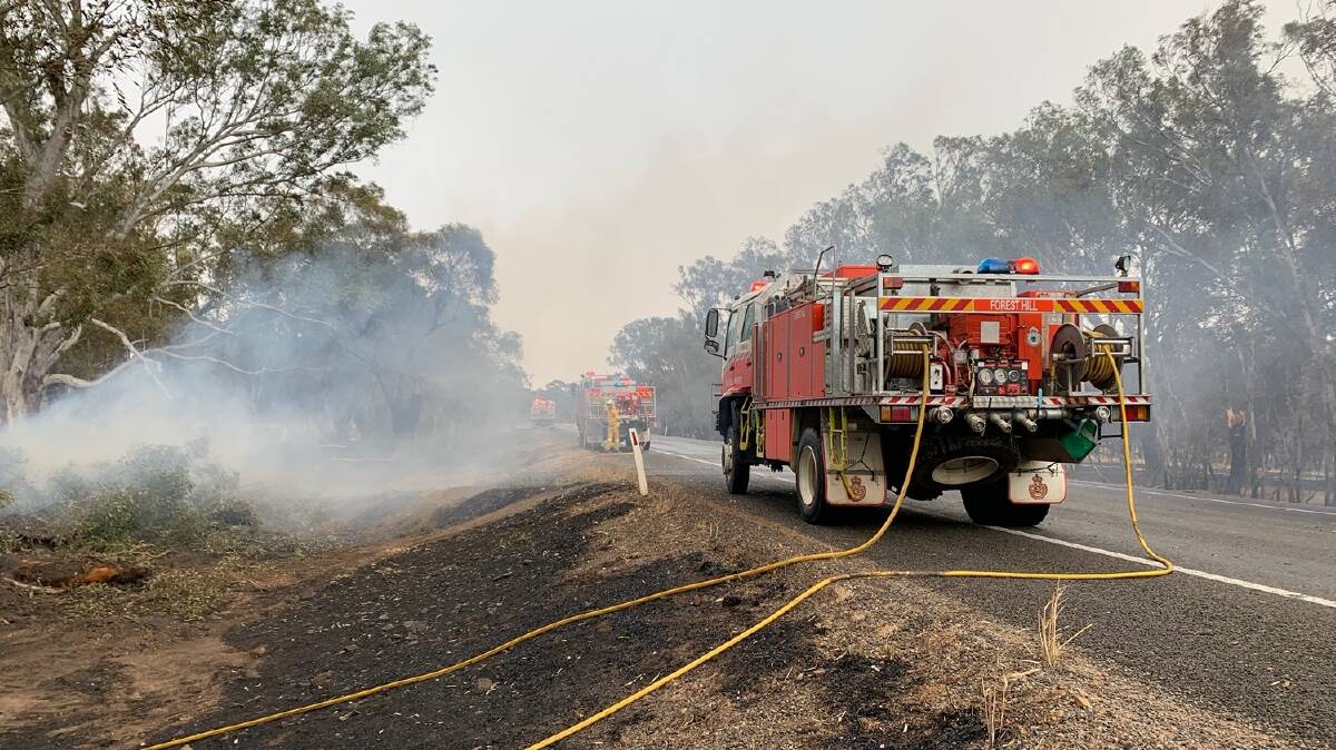 CONTAINED: Wagga's firefighters battled for about six hours to contain the Yarragundry fire on Saturday. Picture: Riverina NSW RFS