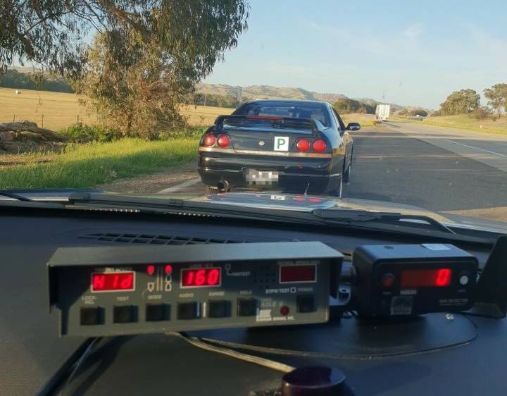 CAUGHT: A 23-year-old man has had his licence suspended on the spot for speeding in a Nissan Skyline at Tumblong. Picture: NSW Police