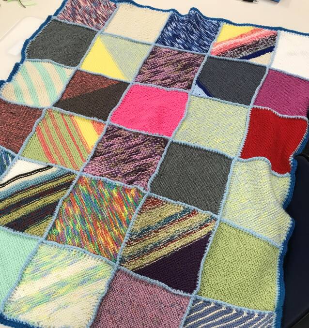 WARMTH: One of the seven blankets knitted for women impacted by domestic violence. Picture: Wagga Community Corrections