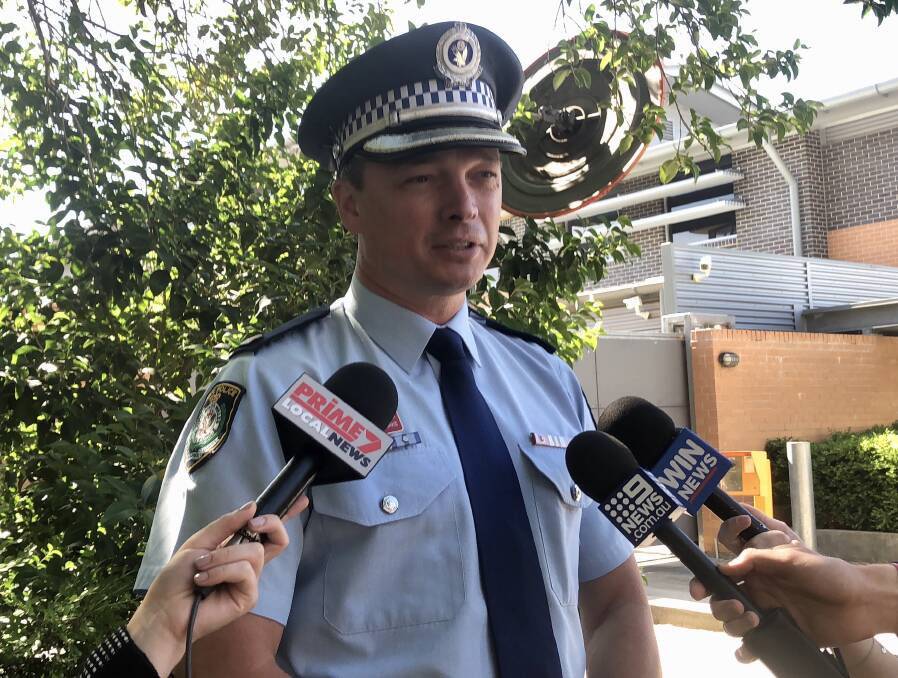 INQUIRIES CONTINUE: Wagga Police Detective Inspector Darren Cloake addresses the media today about the incident.