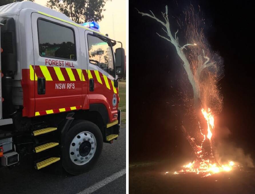 CONTAINED: Forest Hill NSW RFS attended a tree fire in Gumly in which they did not receive notification beforehand. Pictures: Forest Hill RFS