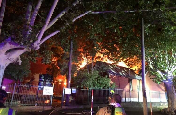 ABLAZE: The fire at Wagga Public School began about 1.40am on Saturday. Picture: Turvey Park Fire and Rescue.