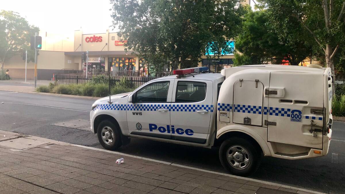 ON PATROL: Police on Forsyth Street around 7.30pm on Monday, October 29. Picture: Toby Vue