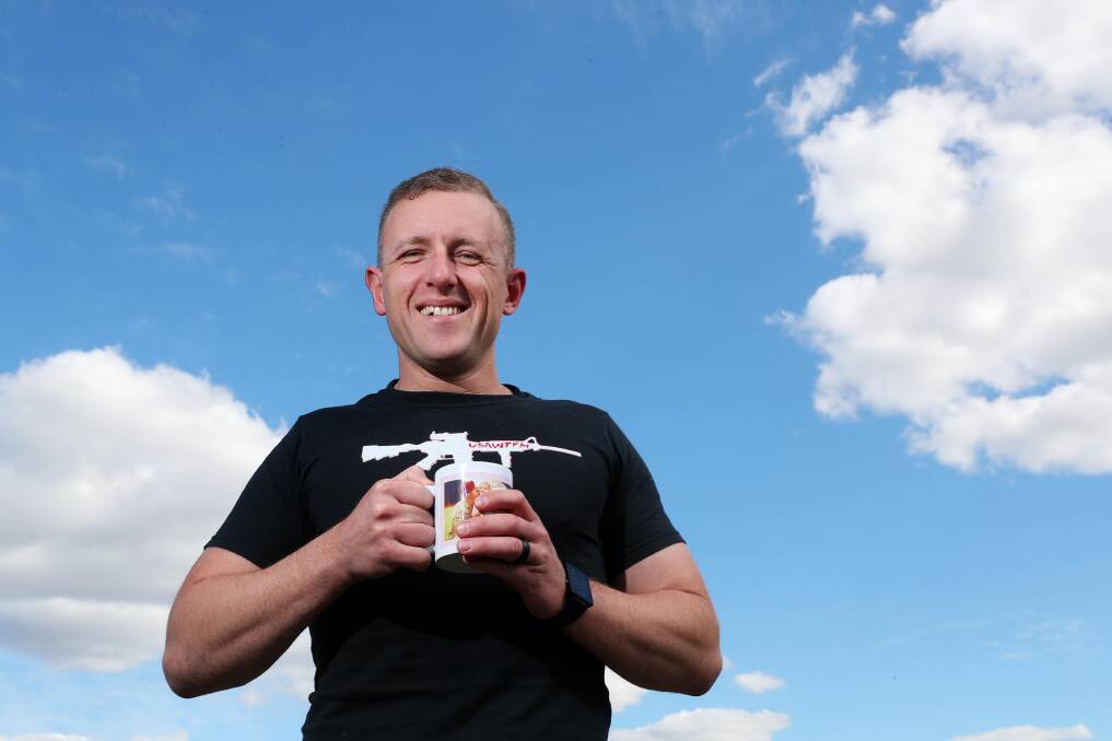 LEADING THE WAY: Justin Prosser, 34, will roll out the Australian Warfighters Coffee within the next 3–4 months in Wagga. Picture: Emma Hillier