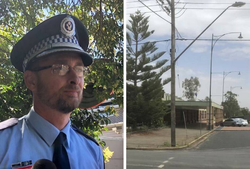 INVESTIGATING: Wagga police Chief Inspector Andrew Spliet addresses the media on Monday about an attack at Junee's Ex-Services Memorial Club that left a man dead.