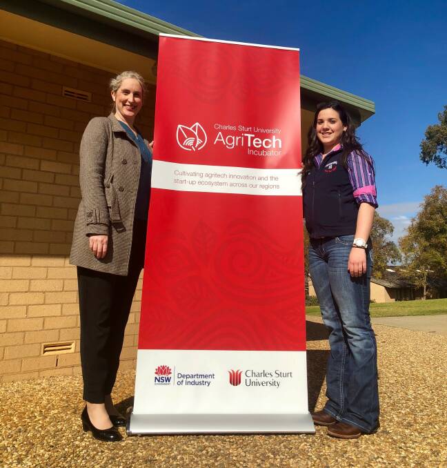 INNOVATION: AgriTech project officer Siobhain Howard and entrepreneur Mackenzie Bond are working together during the eight-week incubation program to boost Ms Bond's business idea. Picture: Toby Vue