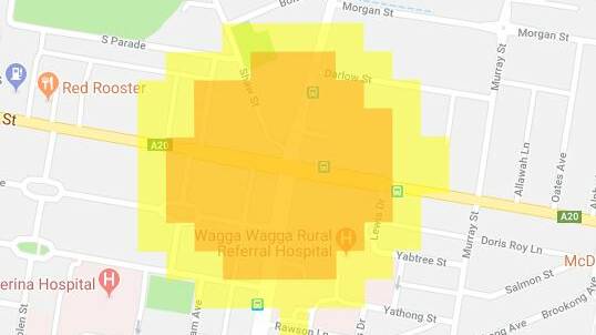 Wagga Base Hospital on the BOCSAR heat map. 