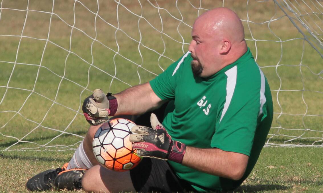 FORCED OFF: Wagga United goalkeeper Andrew McCracken left at halftime due to injury. 