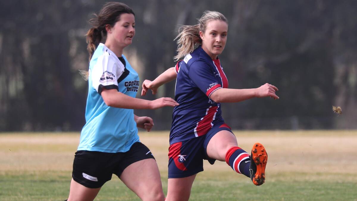 HIGH HOPES: Madeline Harris (right) in action for Henwood Park during a Leonard Cup clash against Cootamundra earlier this year.